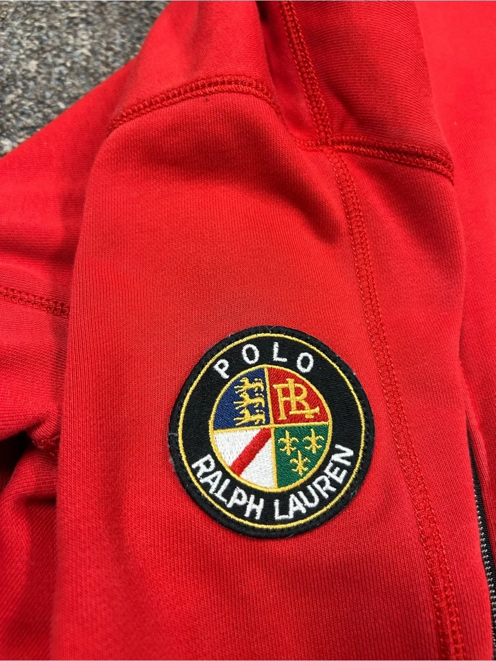 Large vintage Polo Ralph Lauren Red coat/jacket with cookie patch